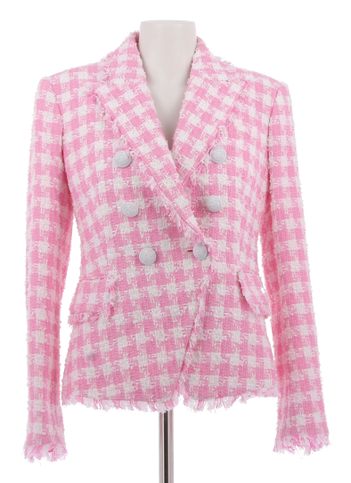 Veste rose en tweed