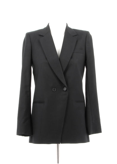 Veste de tailleur noire en laine