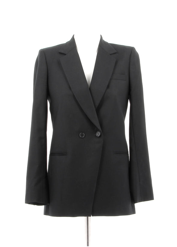 Veste de tailleur noire en laine