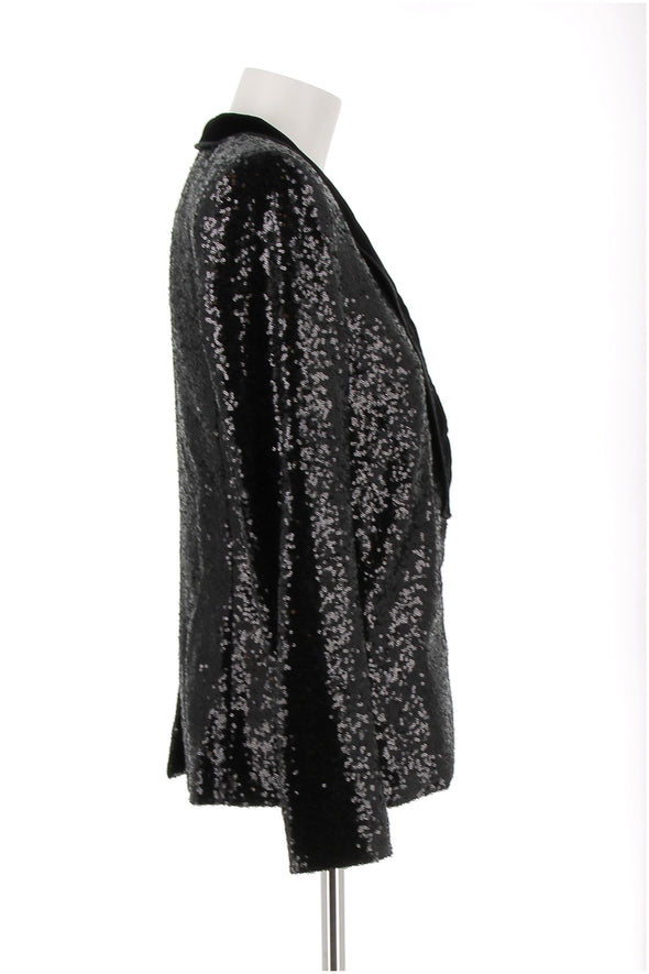 Veste de tailleur noire à sequins