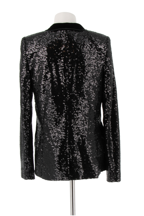 Veste de tailleur noire à sequins