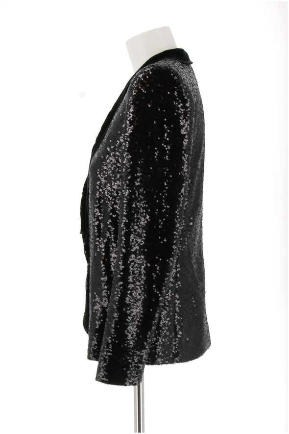 Veste de tailleur noire à sequins