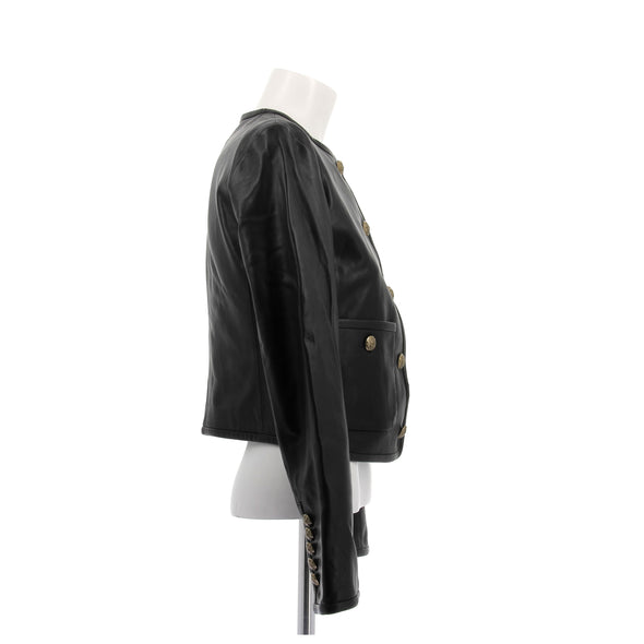 Veste en cuir noir