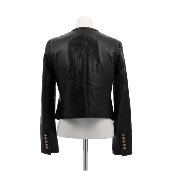 Veste en cuir noir