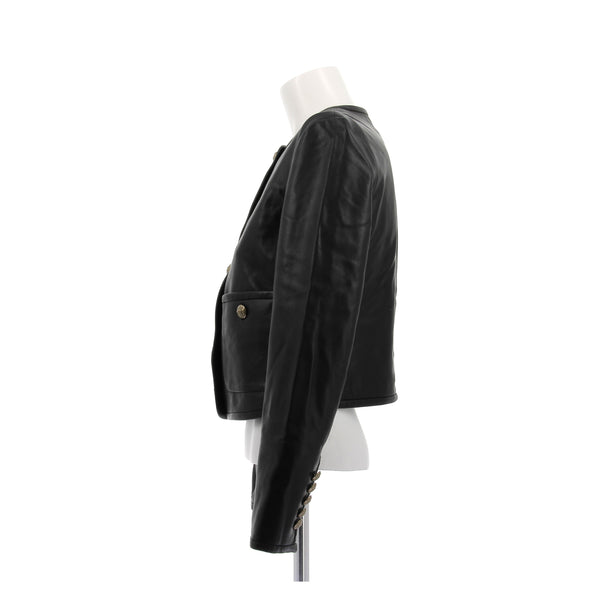 Veste en cuir noir