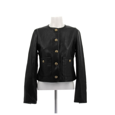 Veste en cuir noir