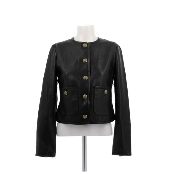 Veste en cuir noir