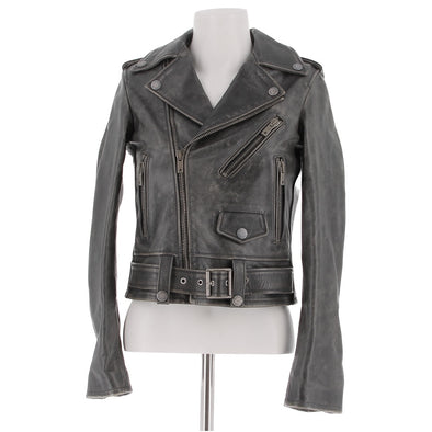 Veste en cuir noire