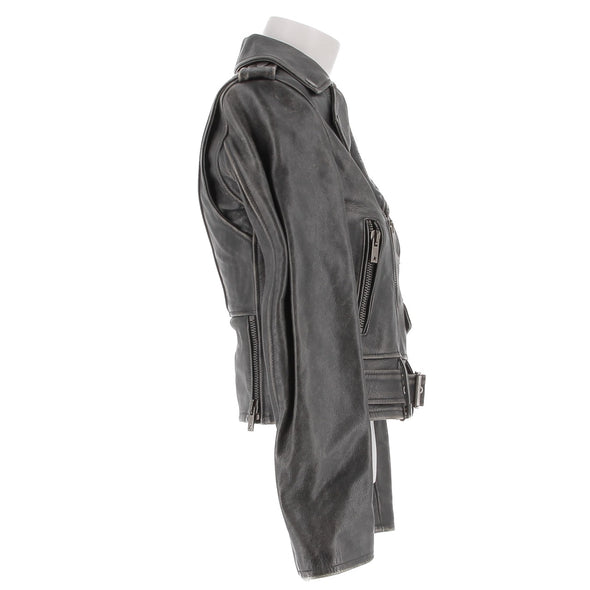 Veste en cuir noire