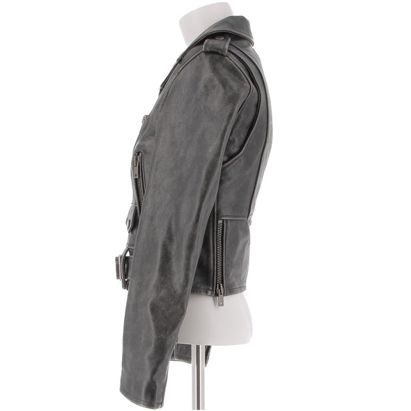 Veste en cuir noire