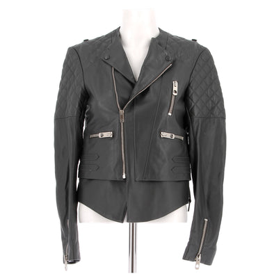 Blouson en cuir noir