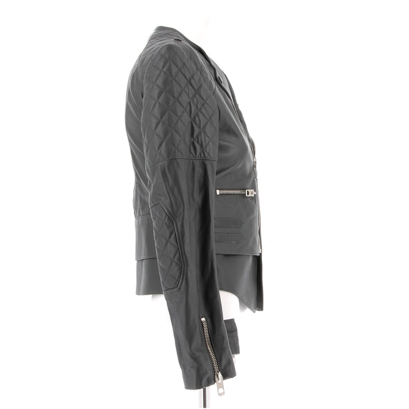 Blouson en cuir noir