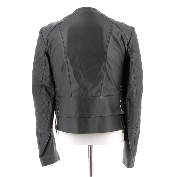 Blouson en cuir noir