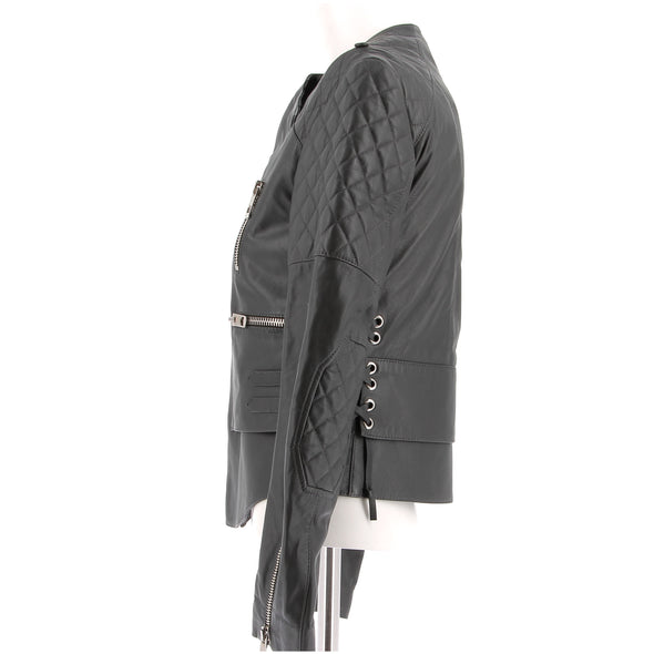 Blouson en cuir noir