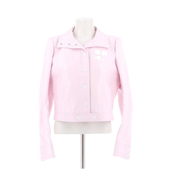 Veste en vinyl rose "Reedition"