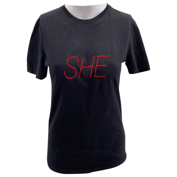 T-shirt noir "SHE"