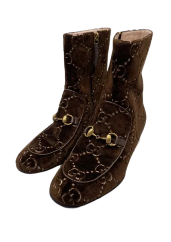 Bottes Marmont en velours - Gucci