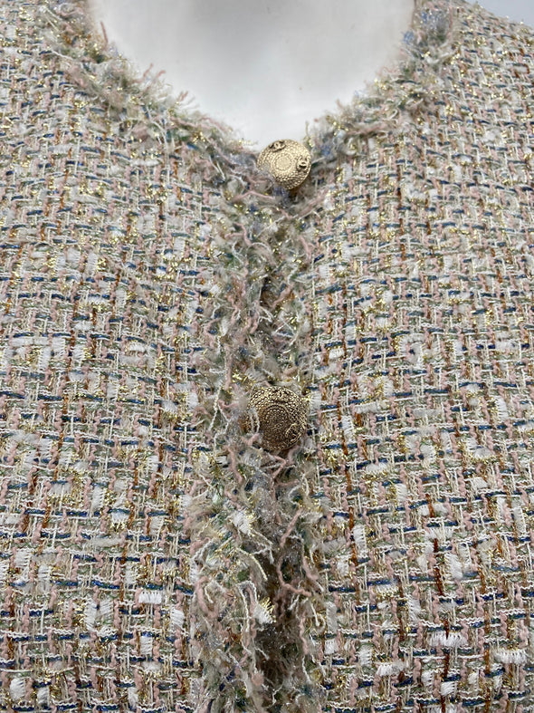 Tailleur en tweed beige