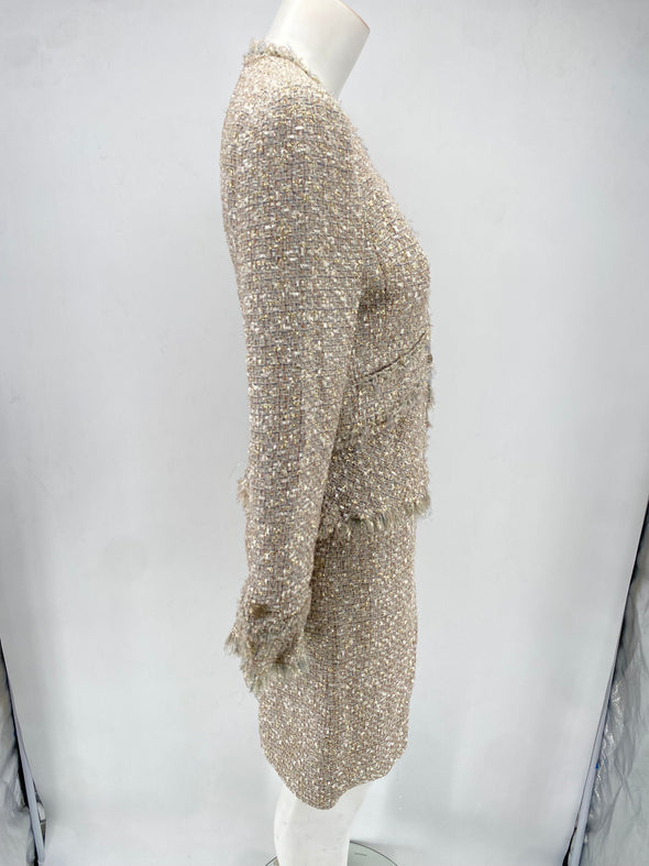 Tailleur en tweed beige