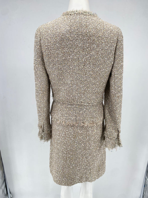 Tailleur en tweed beige