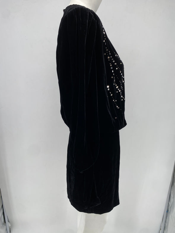 Robe en velours noir