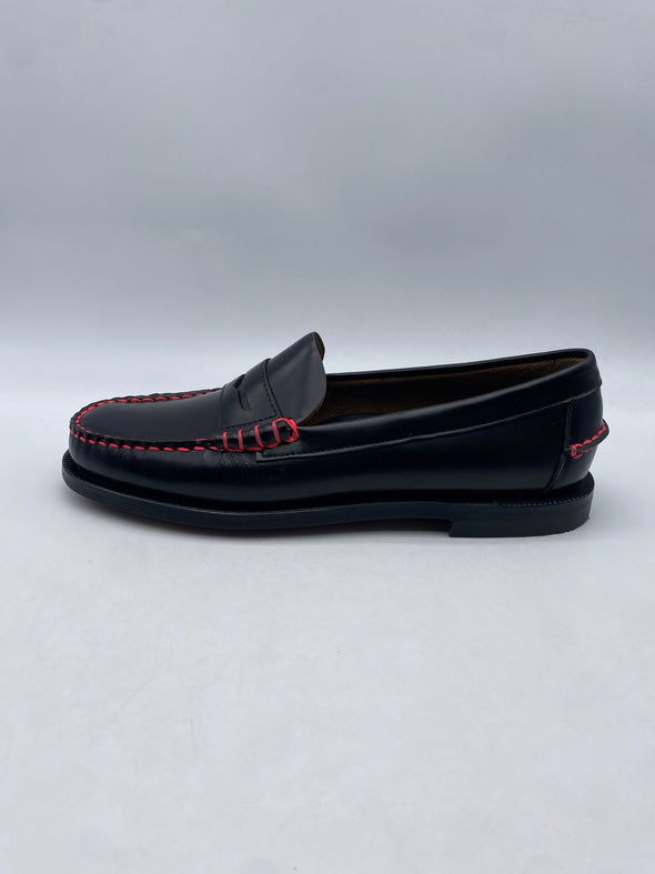 Mocassins coutures rouge