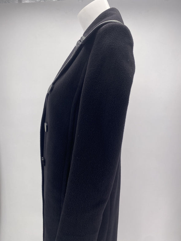 Manteau noir long bi-matière - Personal Seller