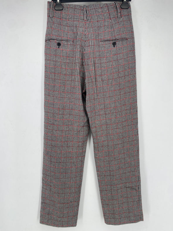 Pantalon en laine à carreaux