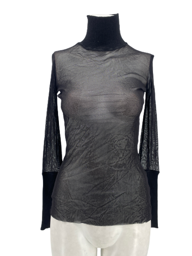 Top en mesh transparent