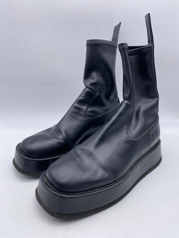 Boots chaussettes en cuir