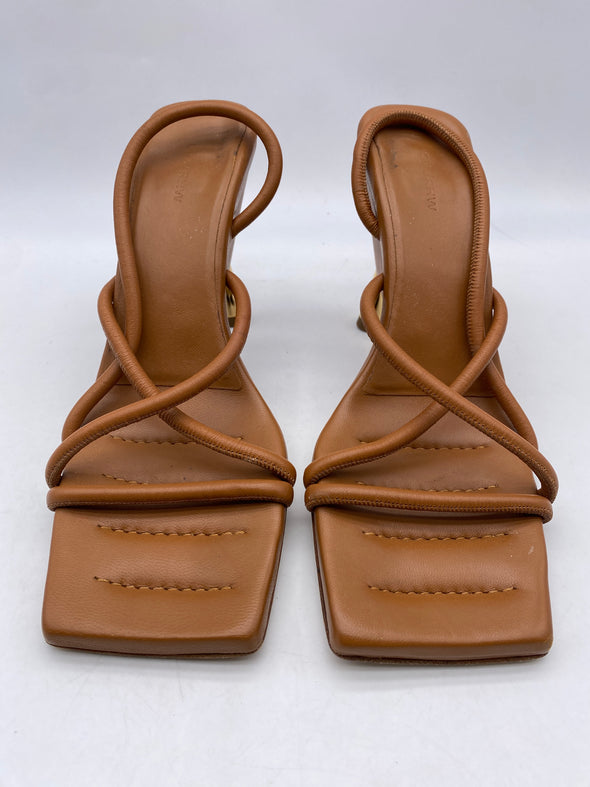 Sandales en cuir camel