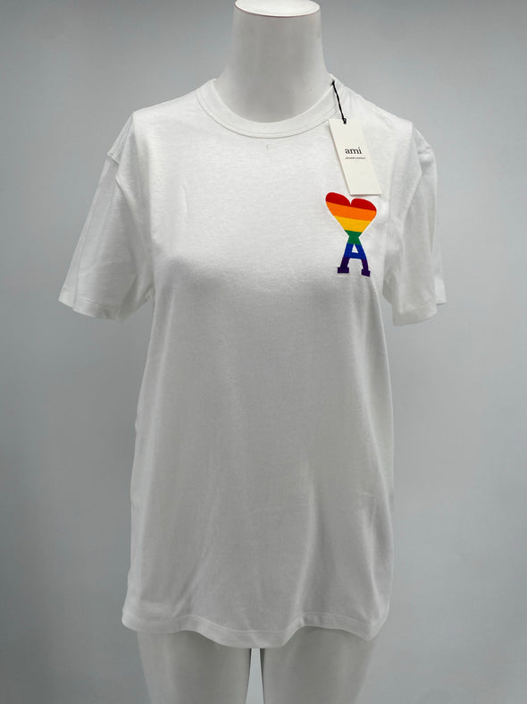 T-shirt blanc en coton - AMI PARIS