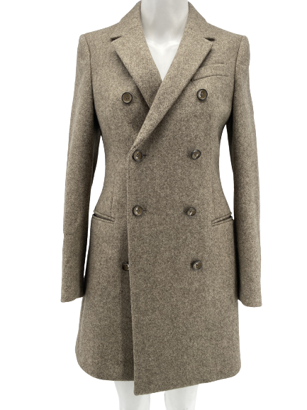 Manteau beige en laine vierge