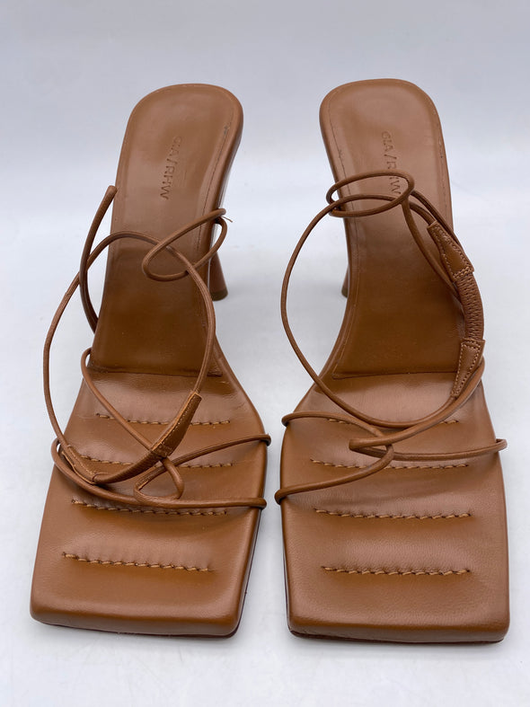 Sandales en cuir marron