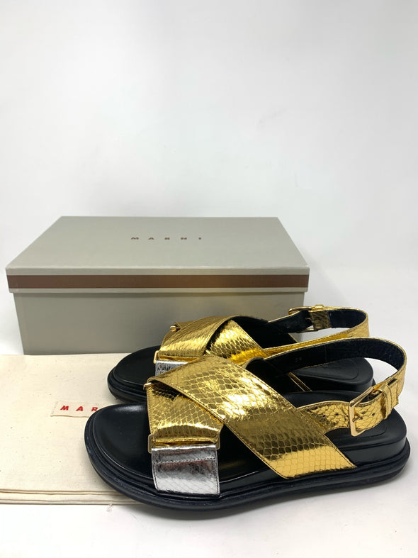 Sandales Fussbett Gold and Silver - Marni
