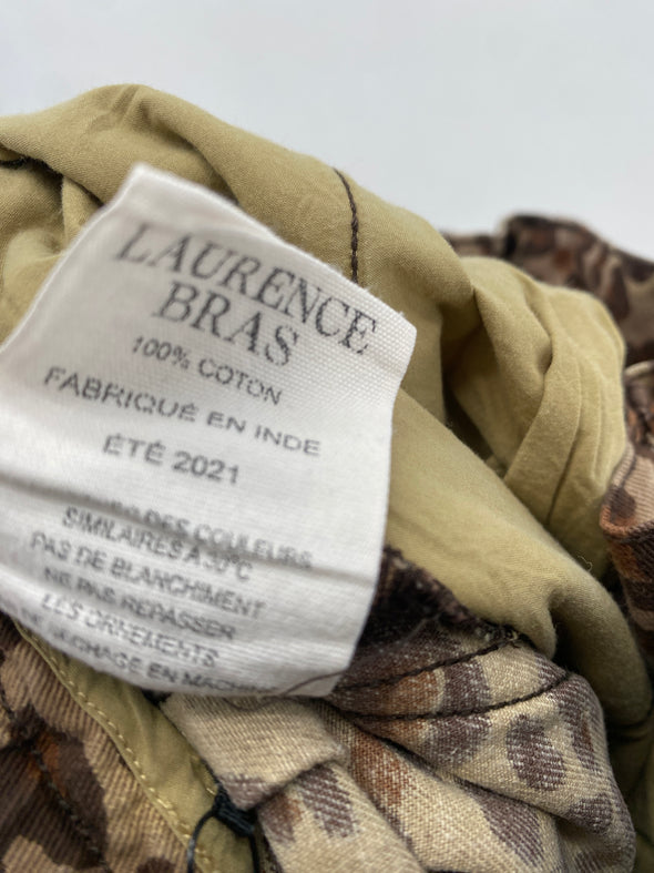 Pantalon en coton léopard