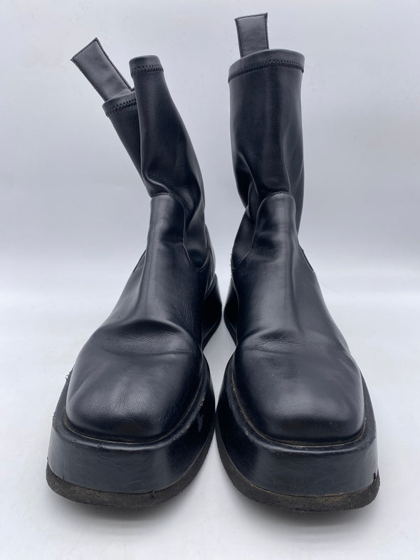 Boots chaussettes en cuir