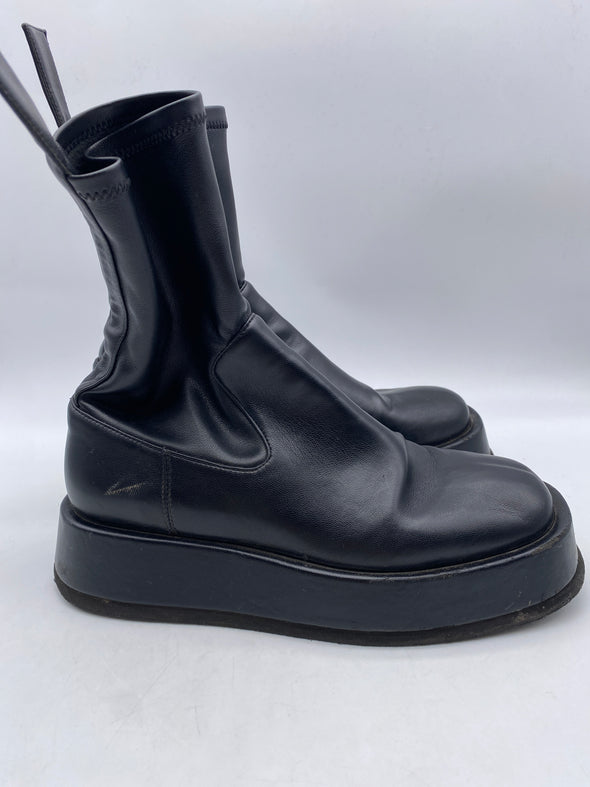 Boots chaussettes en cuir