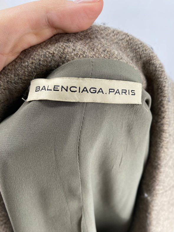 Manteau beige en laine vierge