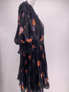 Robe noire fleurie plissée - Personal Seller