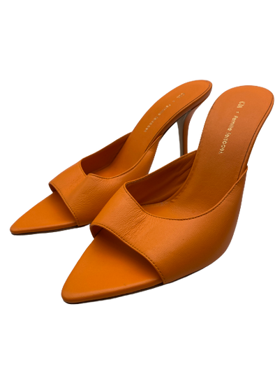 Sandales en cuir orange