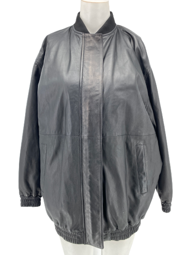 Bomber oversize en cuir