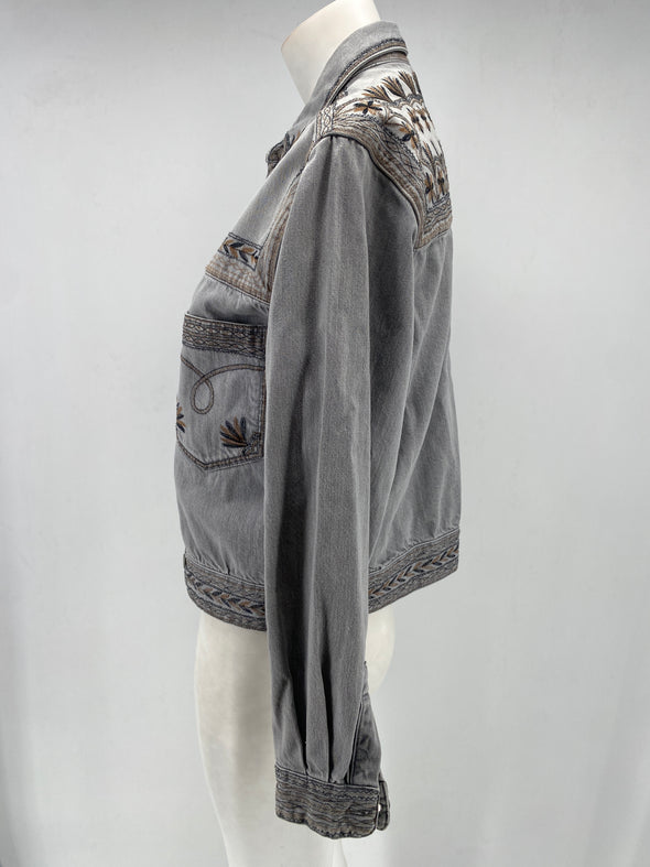 Veste en jean brodée