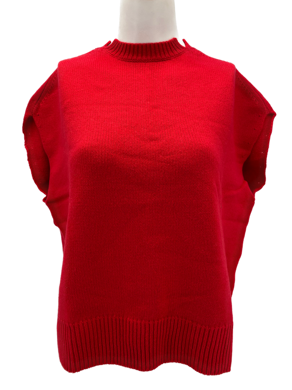 Pull sans manches en laine et cachemire