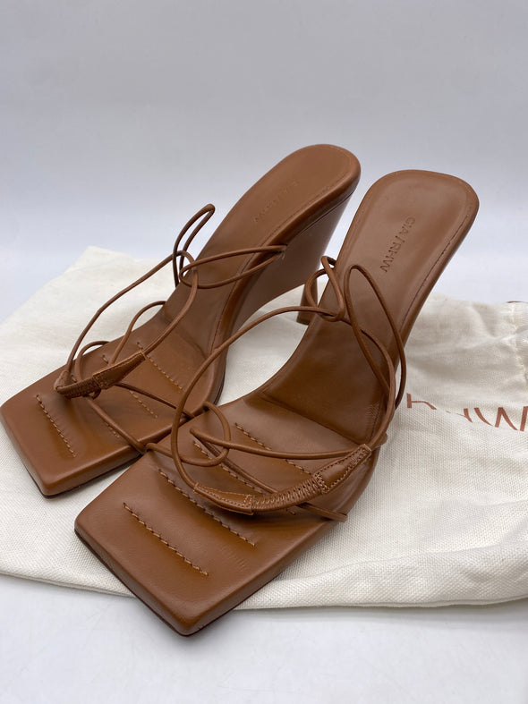 Sandales en cuir marron