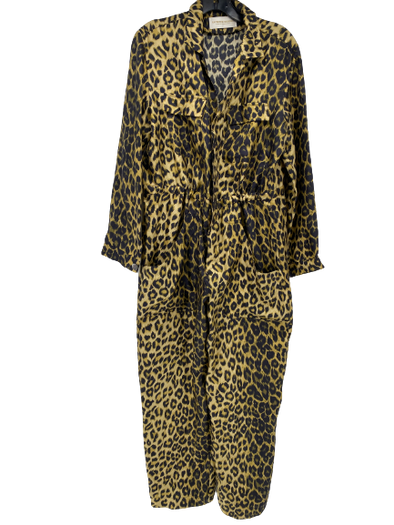 Combinaison en soie imprimée Léopard