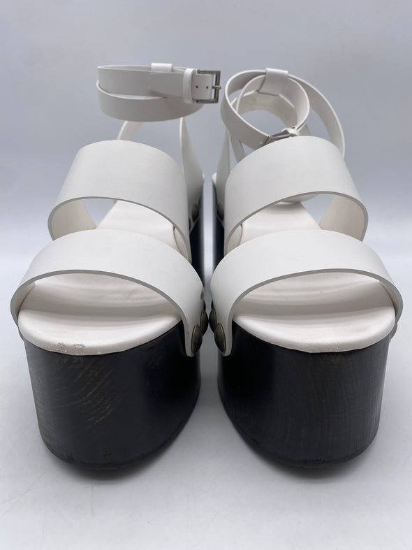 Sandales compensées en cuir