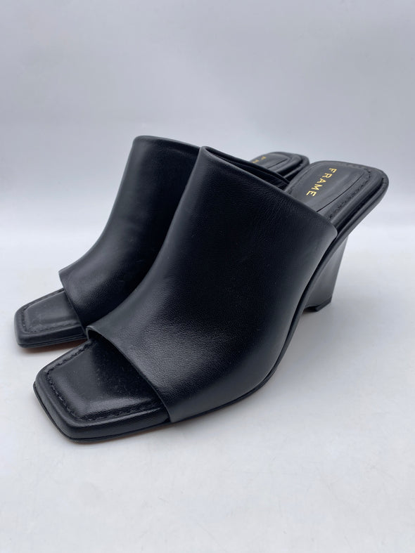 Sandales compensées en cuir