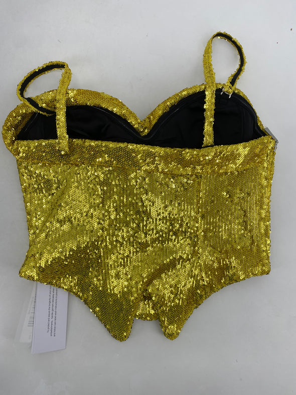 Bustier sequins doré