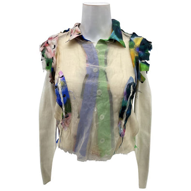 Pull en maille superposée et soie S